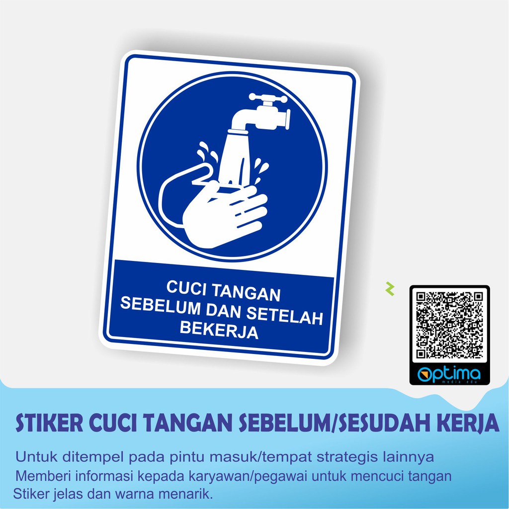  STIKER CUCI TANGAN  SEBELUM DAN SESUDAH KERJA Shopee 