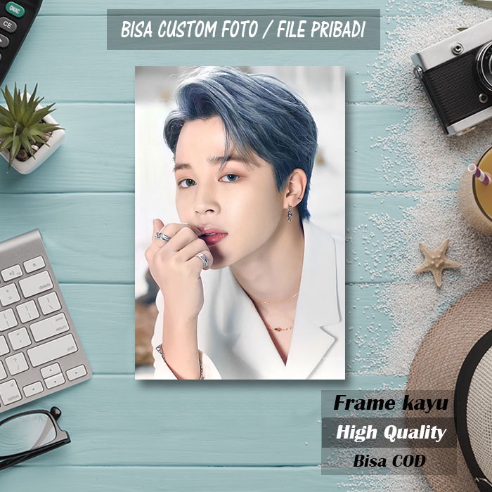 Poster BTS Jimin Wall Decor Hiasan Pajangan Dinding Kamar Kpop Map Of The Soul Tour Frame Kayu Ukura