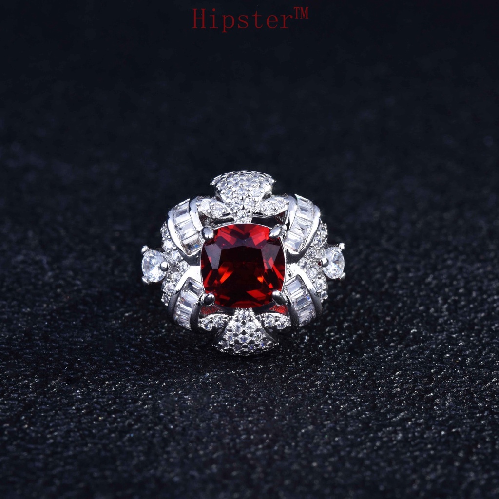 New Luxury Ruby Ring Opening Female