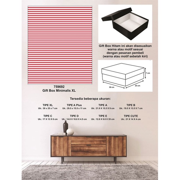 

Kotak kado/Kotak Hadiah/Box Minimalis XL-Garis Spectra HOT PINK-A