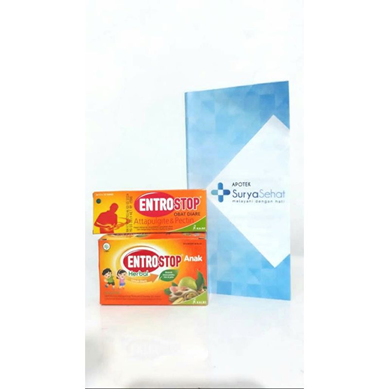 Entrostop Tablet 1 blister isi 10 tablet - Entrostop Herbal Anak 1 sachet isi 10ml