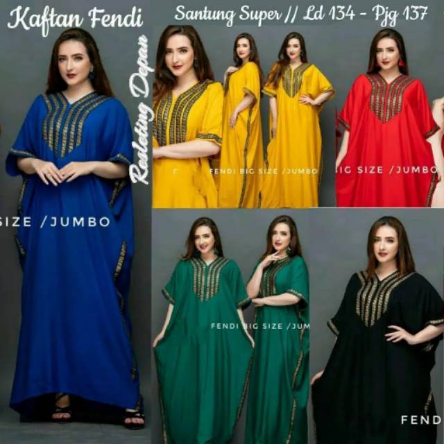 GAMIS ARAB RENDA KAFTAN FENDI SUPER JUMBO LD 130C,SANTUNG SUPER