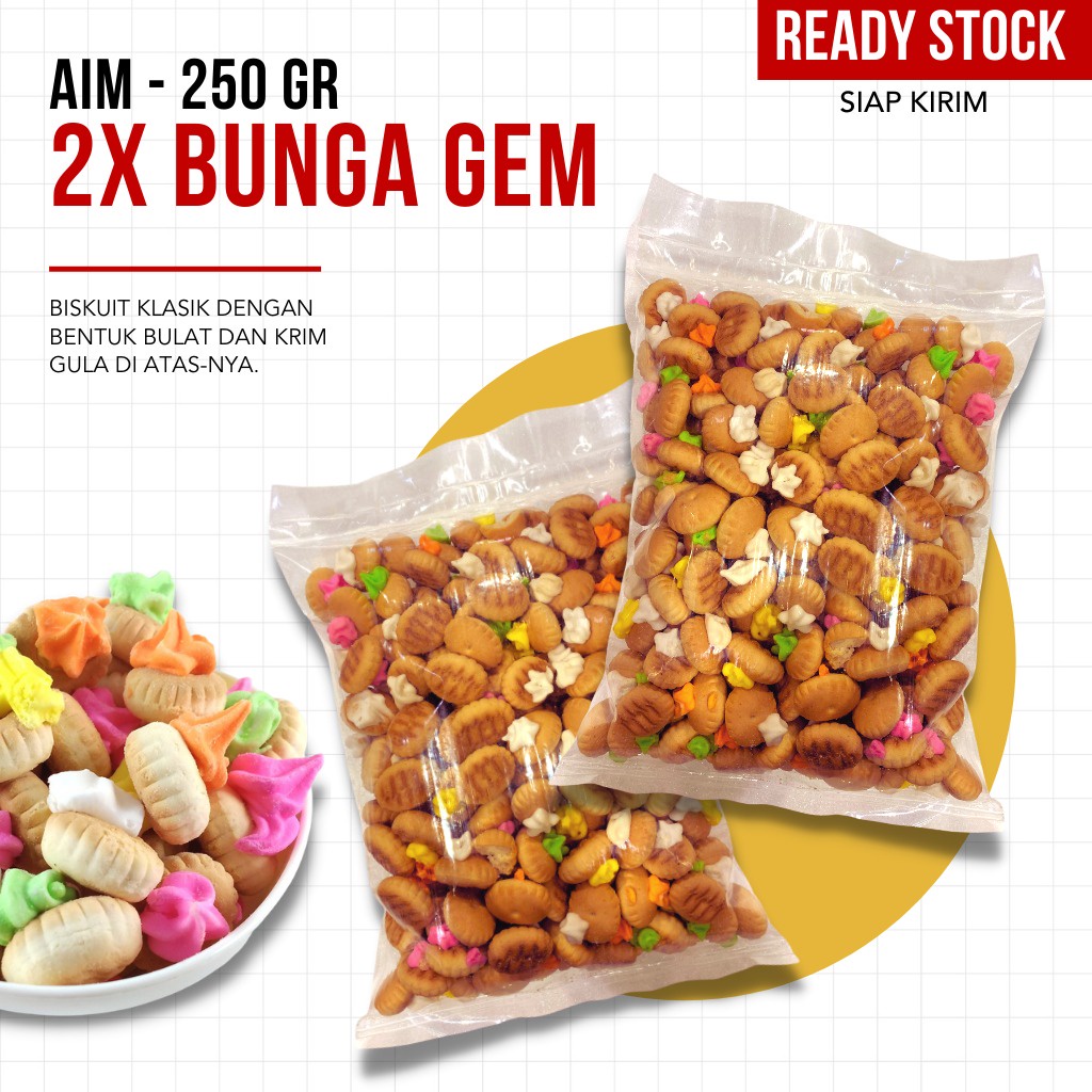 Camilan Bunga Gem / Snack Gemrose / Bunga gem - Bundle 2 @ 250 gr (TERMURAH)