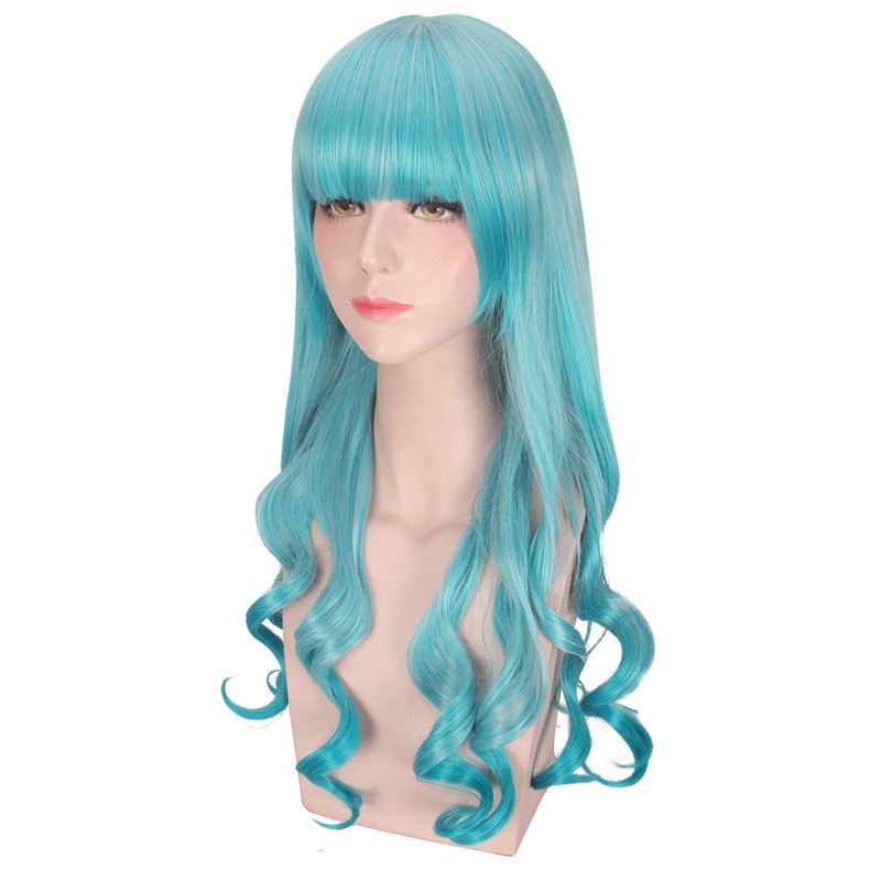 LOL-22 wig rambut palsu lolita cosplay harajuku daily tosca sea blue