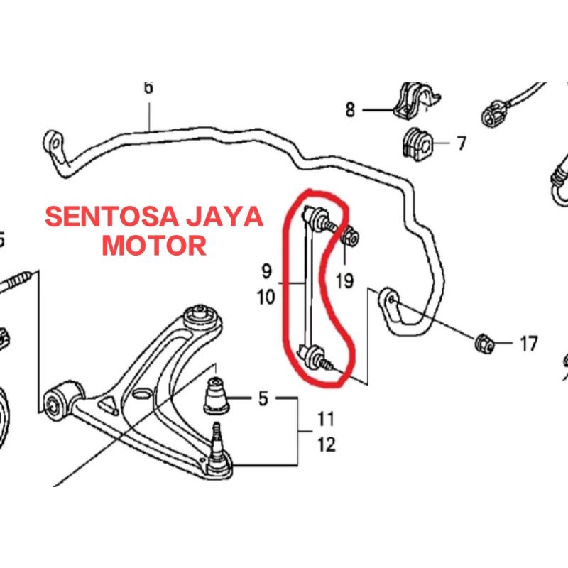 LINK STABIL LINK STABILIZER DEPAN HONDA JAZZ LAMA GD3 IDSI VTECH 2003 2004 2005 2006 2007