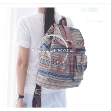 Tas Ransel IM JS-016-13 / Tas Tribal / Tas Batik / Tas Sekolah Anak / BACKPACK ETHNIC / Tas Wanita