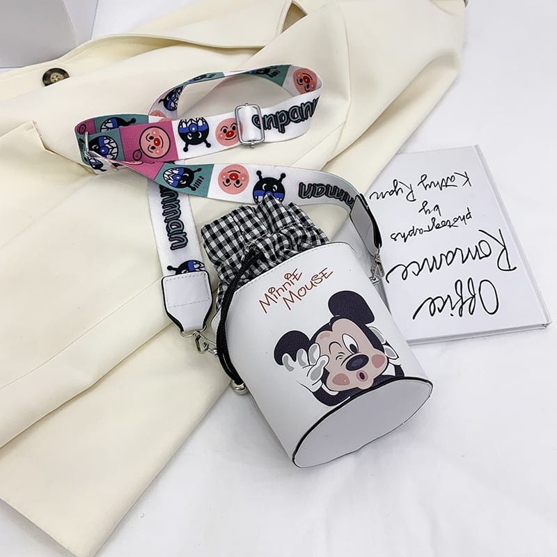 TFT AX292243 B2243 E4354 T29 ST (1 KG MUAT 4) Tas Selempang Anak Lucu DONALD/MINNIE/KOTAK/BULAT/MICKEY DAISY MOTIF Gambar Karakter Fashion Wanita TAS PINK STABBY