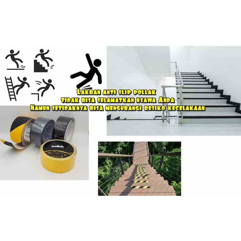 Lakban Anti Slip Pollak Safety Walk Tape Anti Licin Lantai Kamar Mandi Tangga Proteksi Anak Org Tua