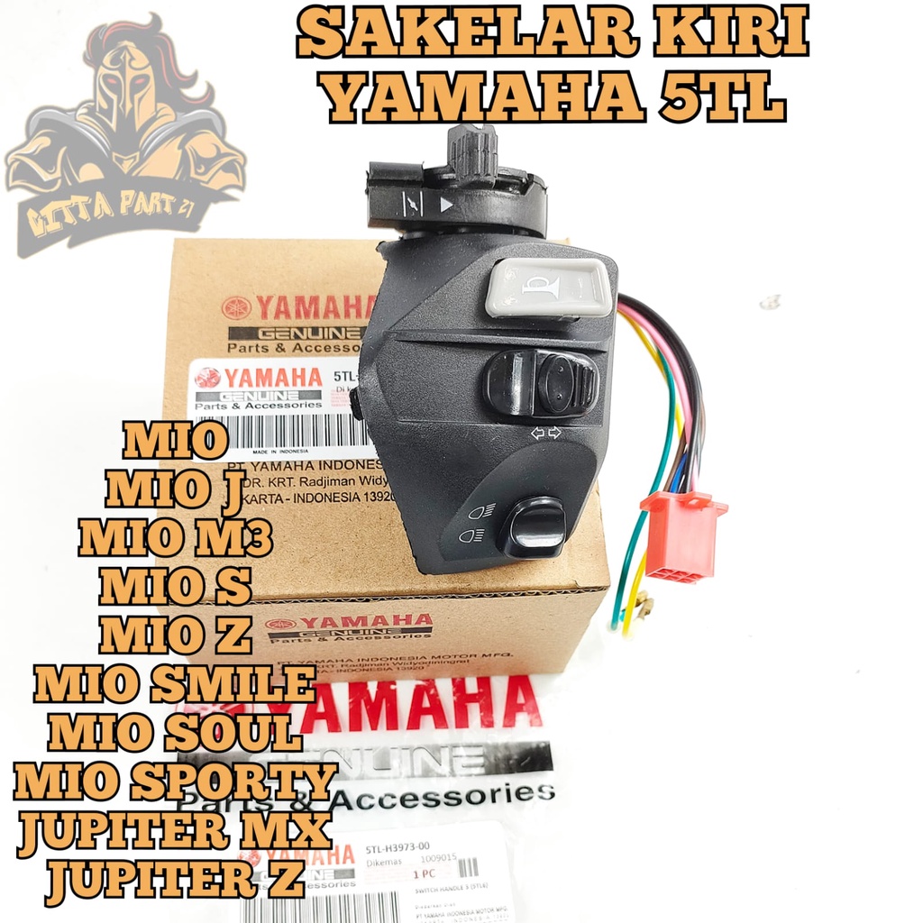 SAKLAR SAKELAR KIRI SET YAMAHA 5TL KUALITAS ASLI ORIGINAL YAMAHA YGP PRESISI DIJAMIN PAS BERFUNGSI DENGAN BAIK AWET DAN DIJAMIN MANTAP MIO MIO J MIO M3 MIO S MIO Z MIO SOUL MIO SPORTY JUPITER MX JUPITER Z MIO SMILE