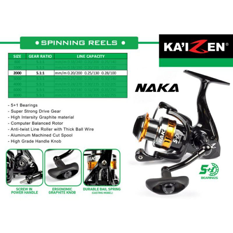 reel pancing power handle kaizen naka 800 1000 2000 3000 4000 6000 8000  murah laris semarang