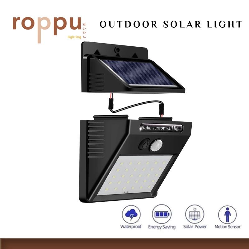 Roppu Lampu Solar Dinding Outdoor Tenaga Surya 30 LED