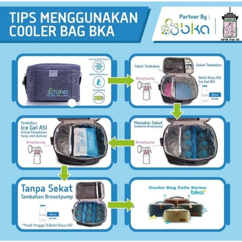 BKA Cooler Bag ASI Zella Series Ukuran Besar/Tas Penyimpanan ASI