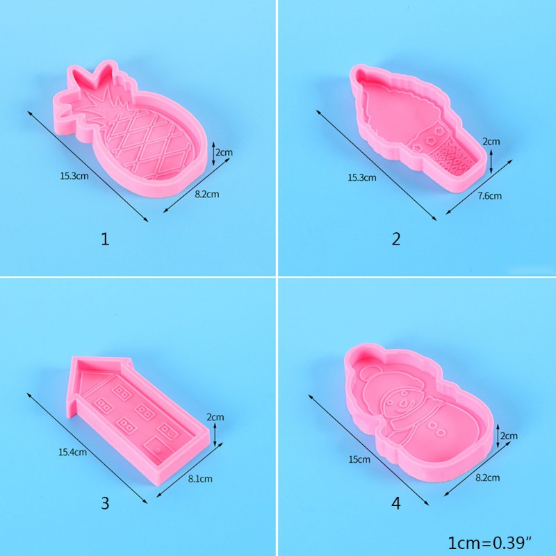 Cetakan Resin Epoksi Bentuk Kartun Glitter Bahan Silikon Untuk Dekorasi Liontin Gantungan Kunci