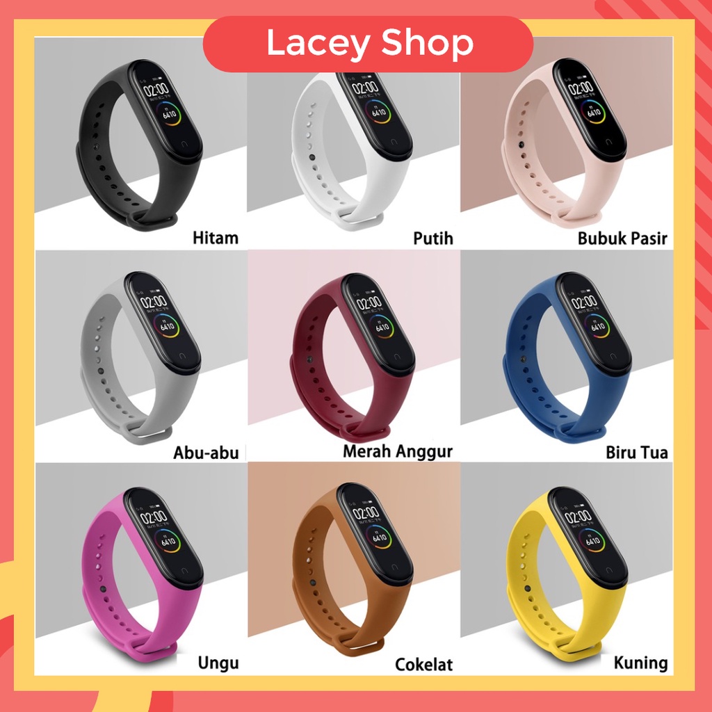 Tali Strap Silikon Monokrom Mi Band 5 dan 6