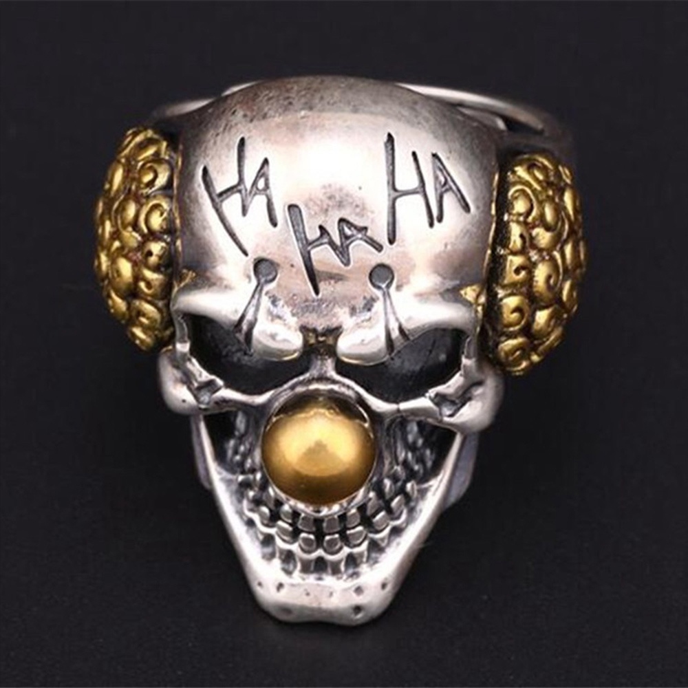 Cincin Jari Telunjuk Desain Tengkorak hollow Gaya Retro Punk hip Hop Untuk unisex