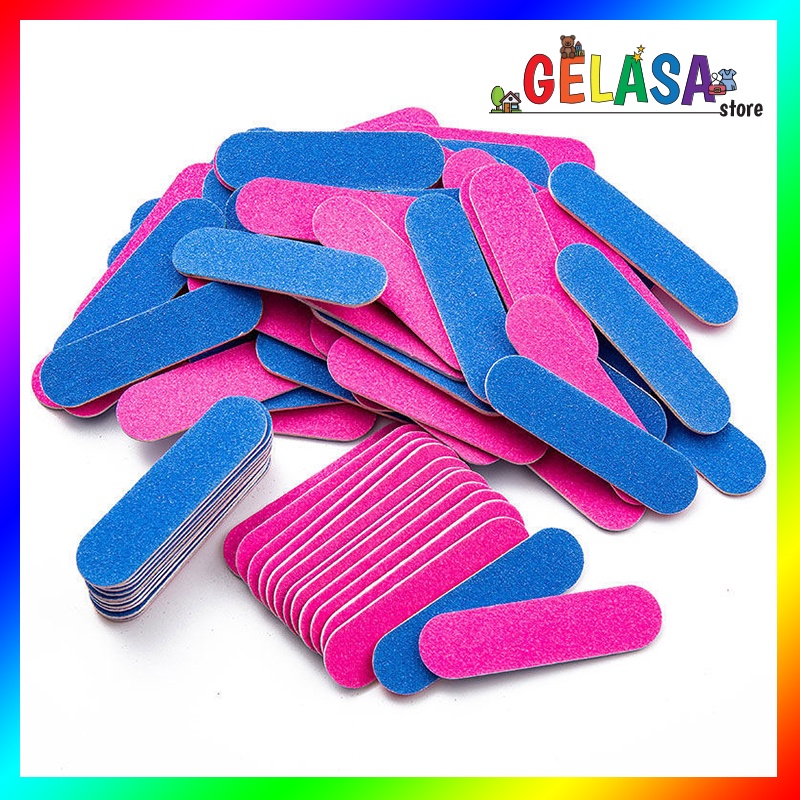 GELASA Mini Nail Buffer Kikir Kuku 2 Sisi Manicure Pedicure 5cm