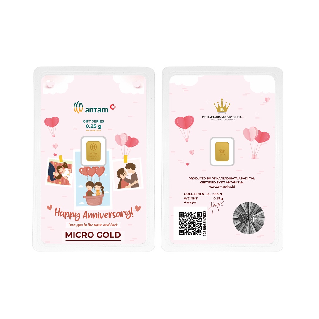 Logam Mulia Antam &quot;Happy Anniversary&quot; 24K 0.25 gram - SDW Gold -