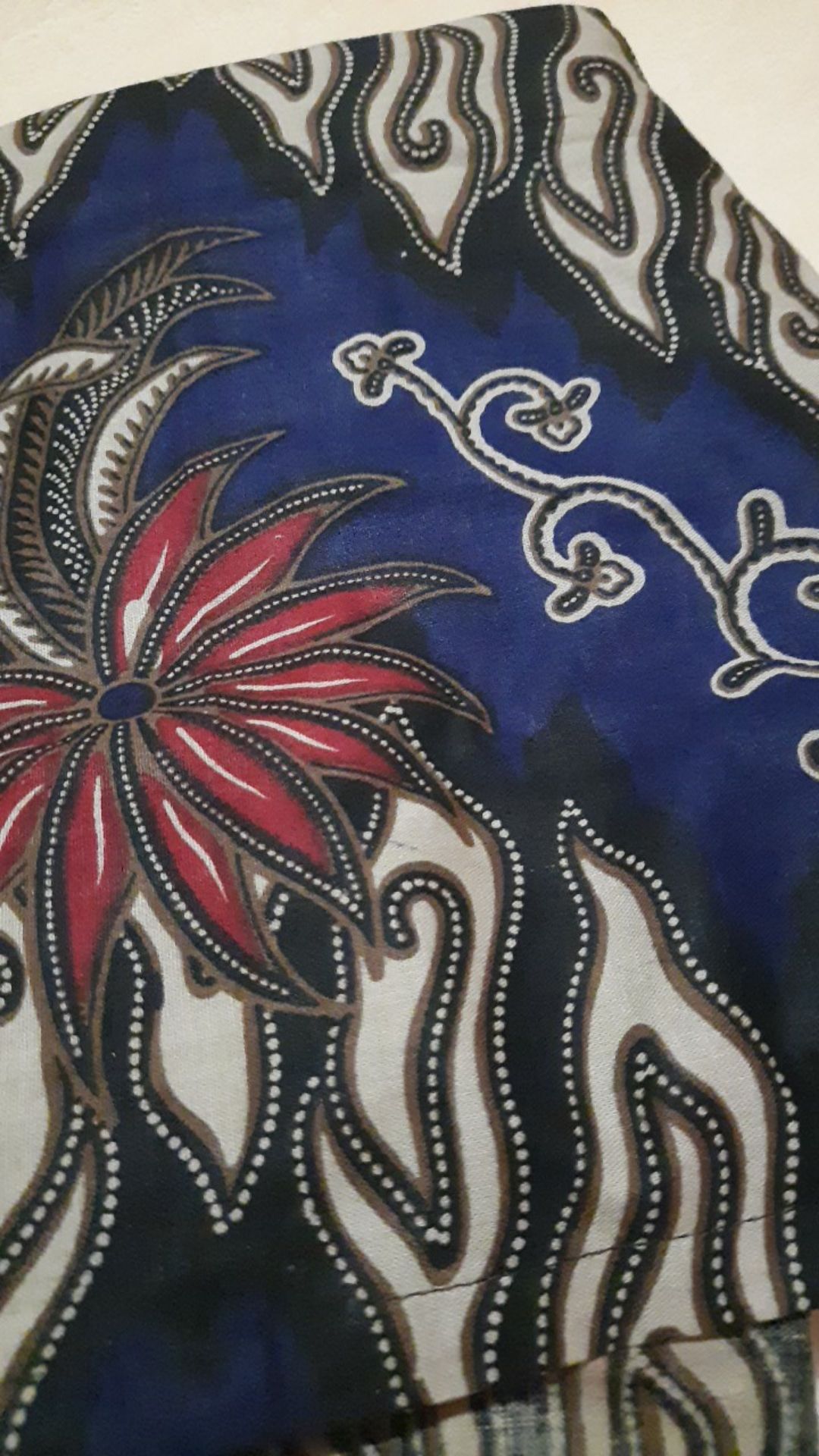 Set Couple Batik Muthia Navy (kemeja, Rok Span, Kebaya Muthia Navy Include Selendang)