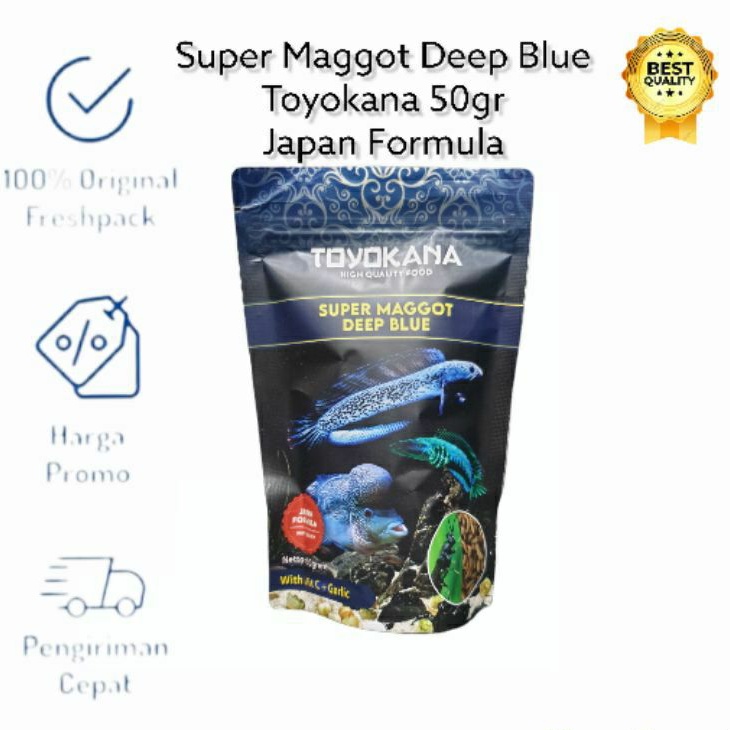 Super Maggot Deep Blue Toyokana 50 Gr Maggot Kering BSF Pakan Ikan Predator