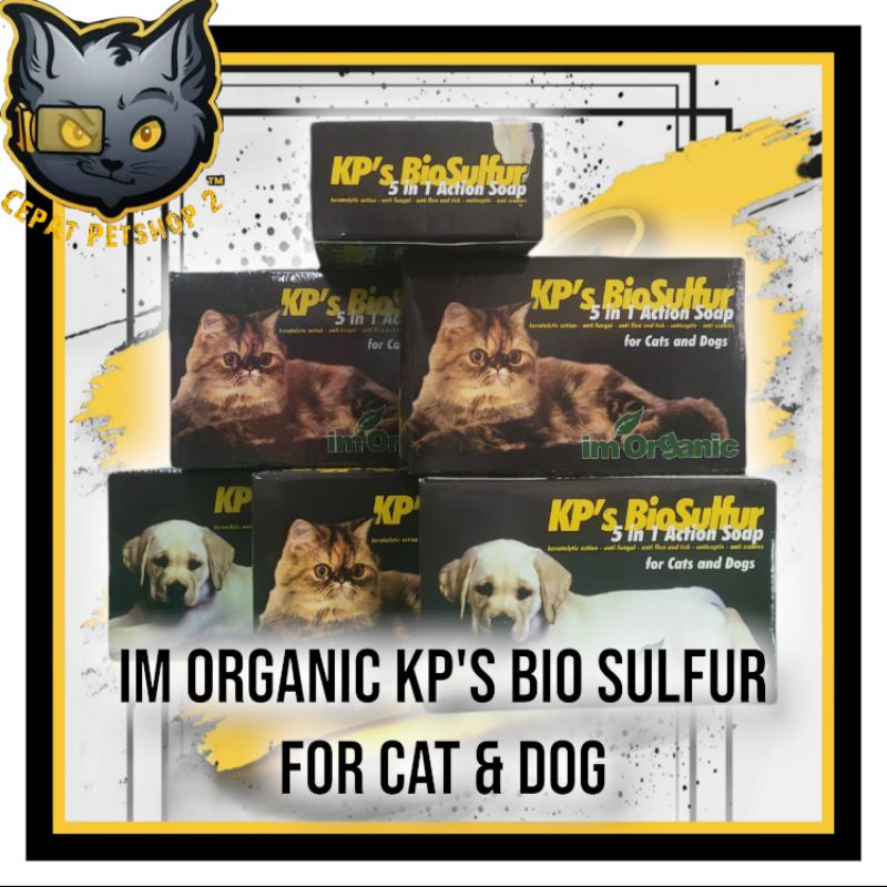 im organic Kp sulfur sabun / shampo kucing anjing 5 in 1 action soap