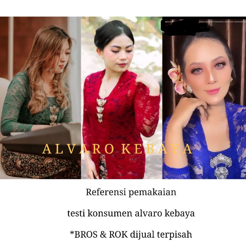 Atasan kebaya brokat halus stretch - kebaya kutubaru brukat modern wisuda halus tidak gatal strait melar-1