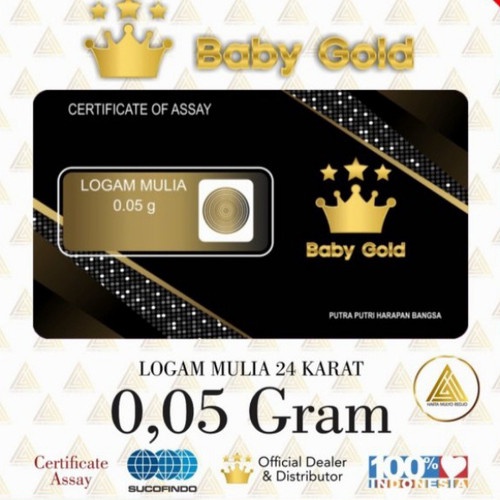 Baby Gold Emas Mini 0,05 gram Emas 24 Karat Babygold
