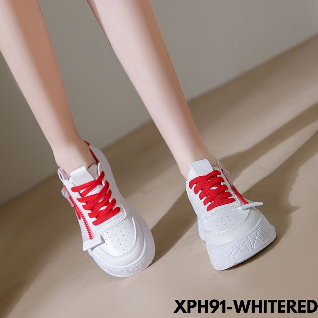 SEPATU SNEAKERS WANITA DESAIN FEMINIE KEREN JUGA OOTD FASHION BAHAN PU IMPORT PH91