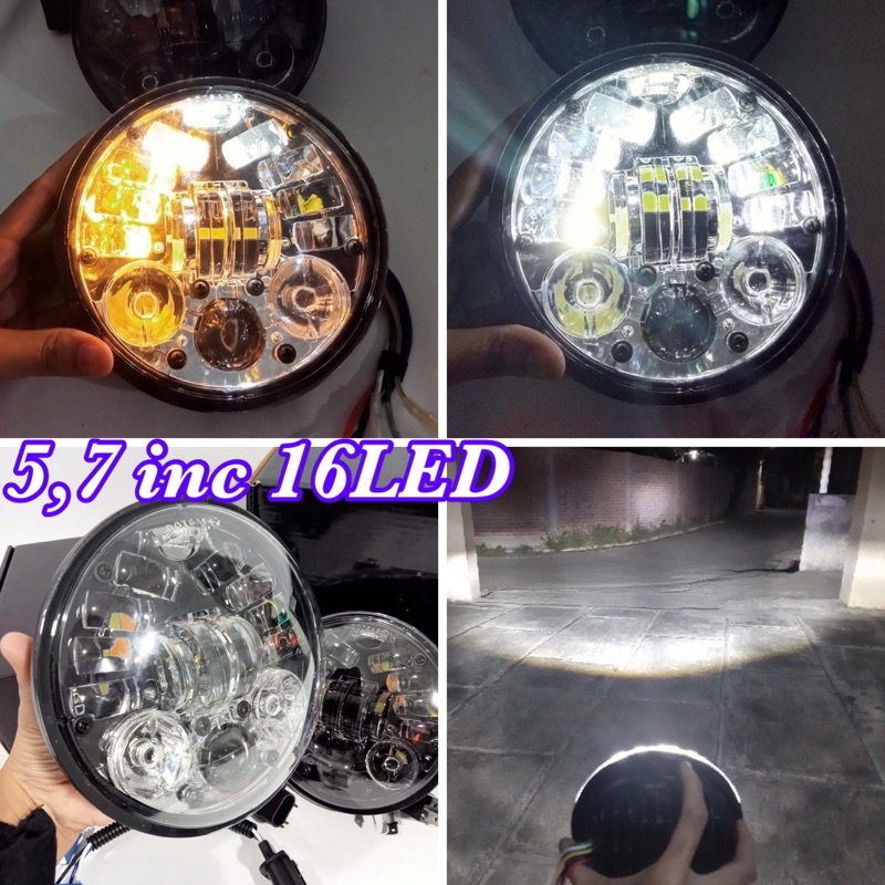 NEW Daymaker 16 Led 5.75 inch Import 75 Watt Asli Import Dus Hitam Polos (HARGA SATUAN)