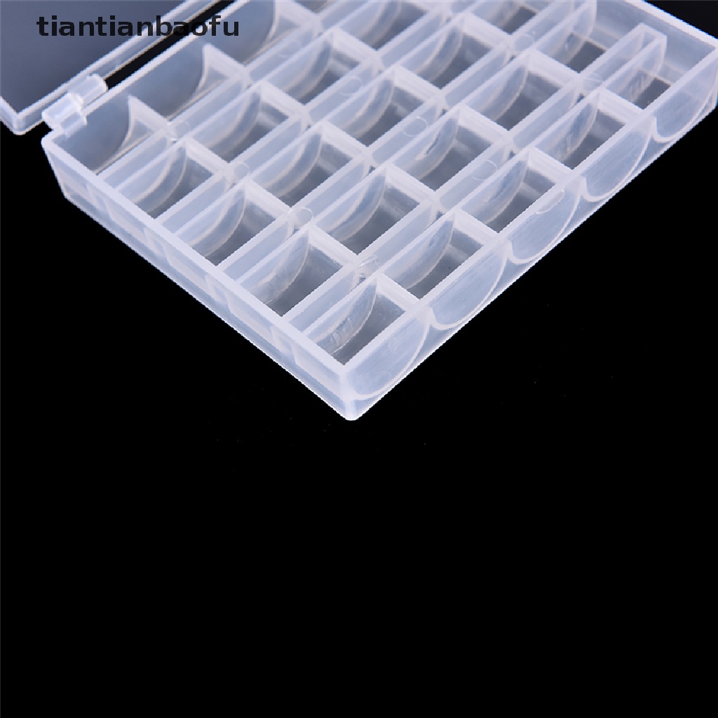 [tiantianbaofu] 25 Cell Empty Bobbins Spools Box Sewing Machine Bobbin Case Organizer Storage Boutique