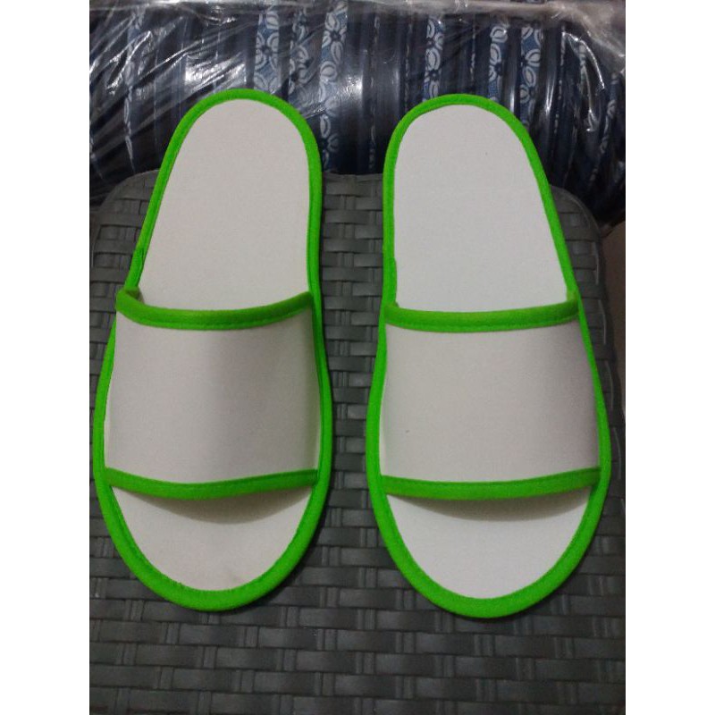 COSTUM SABLON SANDAL LANTAI /HOTEL SEPOND 4 ML MIN ORDER 100 PASANG-List hijau muda