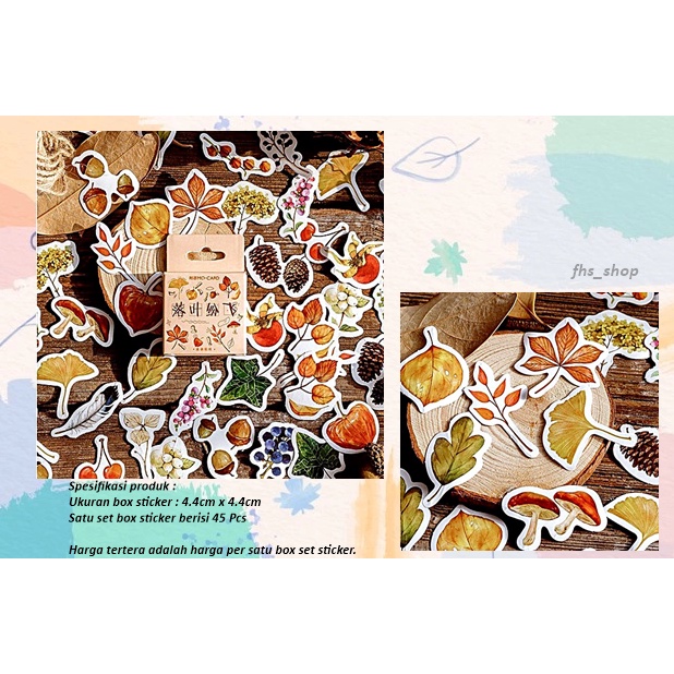 

46Pcs Stiker Aethetic Stiker Deco Scrapbook Stiker Lucu Stiker Jurnal Autumn Leaves Deco Journal