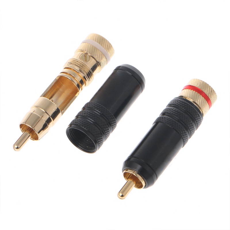 Btsg Wbt-0144 4pcs Konektor Plug Rca Lapis Emas Untuk Audio / Video