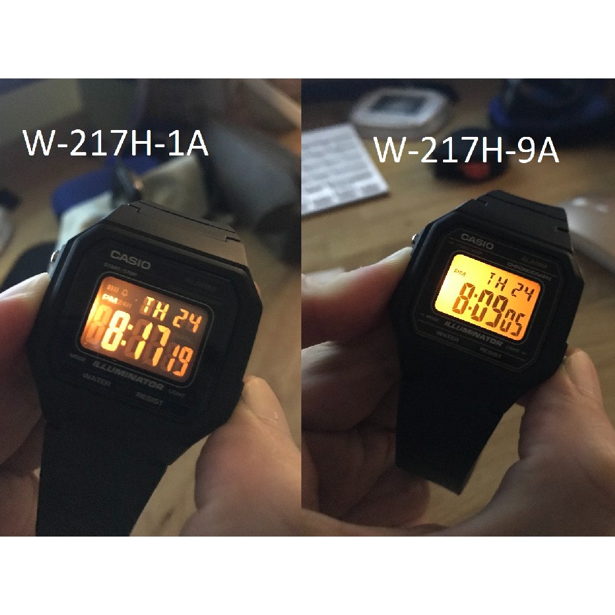 Casio Original W-217H  Jam Tangan Pria - Digital - Karet Hitam