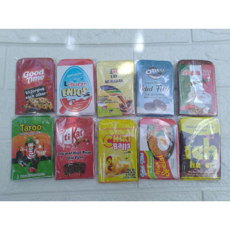 

amplop uang motif snack kekinian