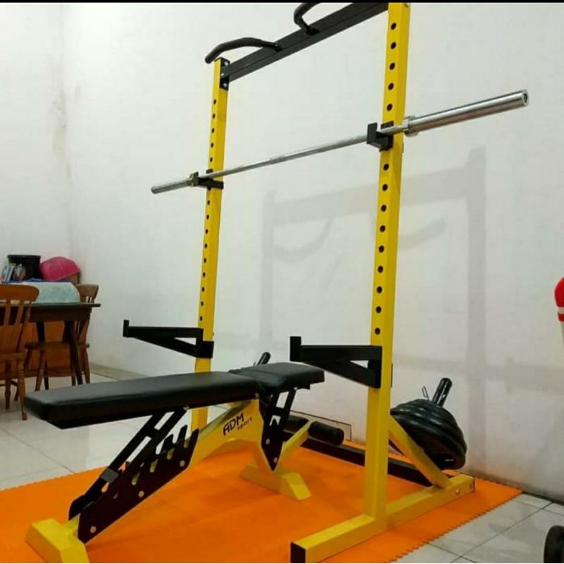 ALAT FITNESS POWER RACK MULTI FUNGSI PAKET LENGKAP MURAH