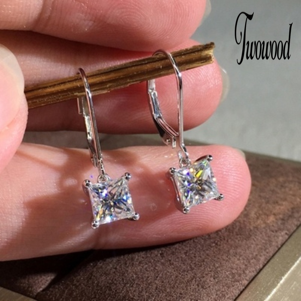 Anting Menjuntai Bahan Cubic Zirconia Gaya Princess Untuk Wanita