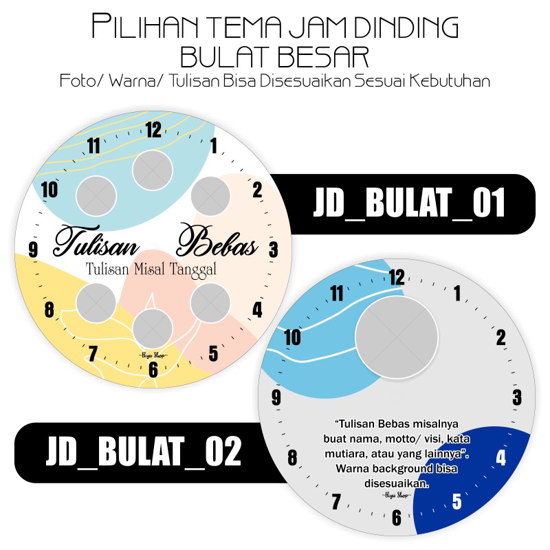 JAM DINDING FOTO CUSTOM BULAT BESAR