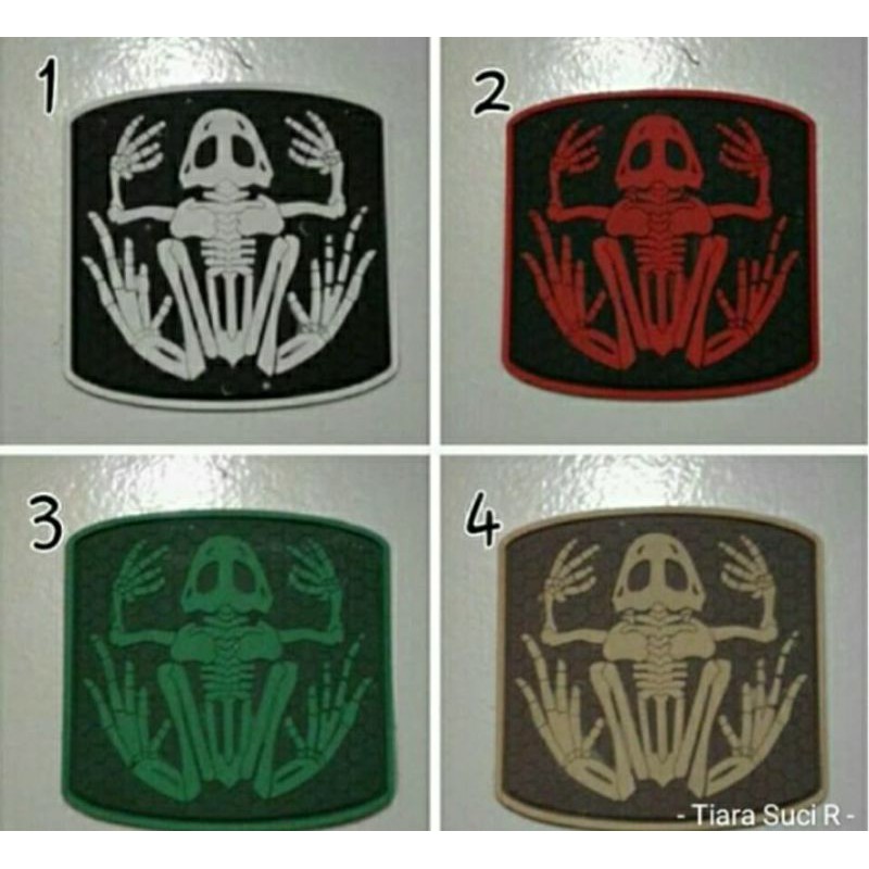 Patch Rubber Emblem Karet katak (Velcro)