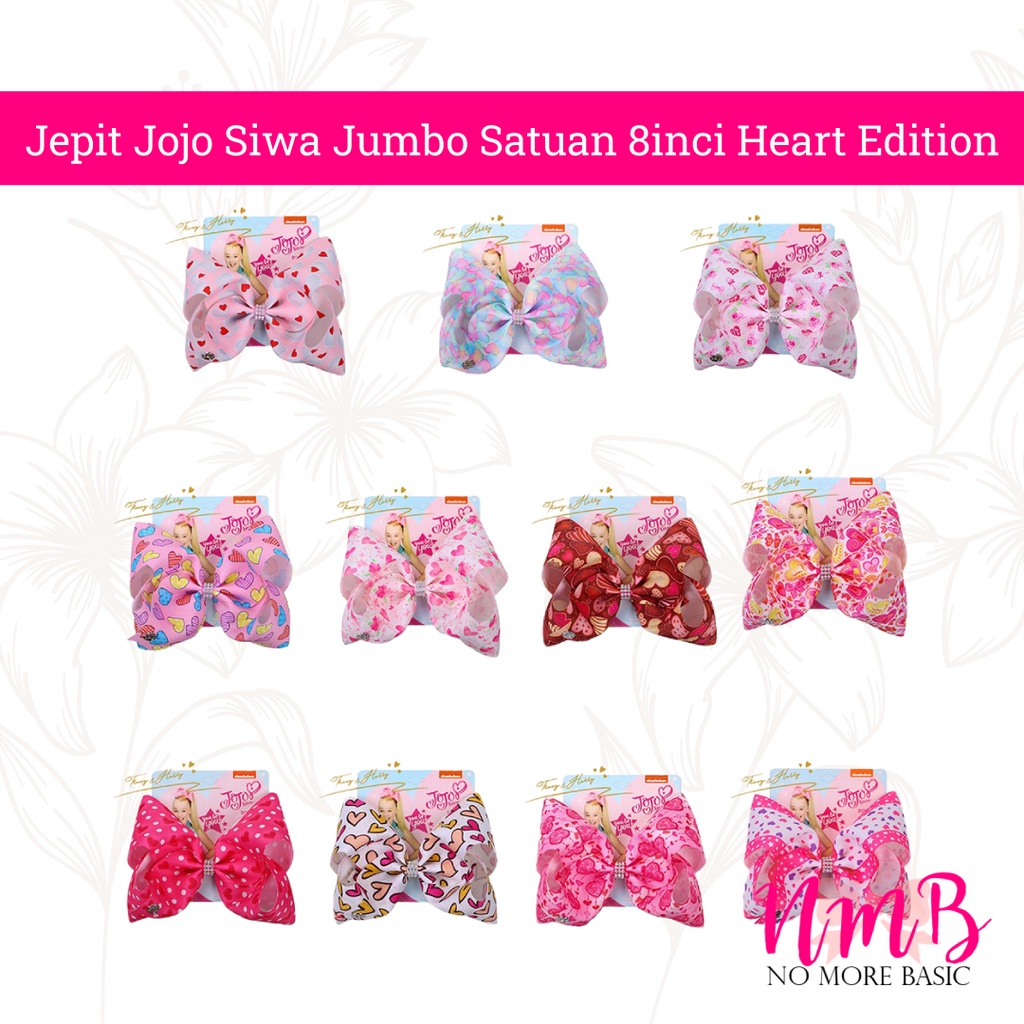 Jepit Jojo Siwa Jumbo Satuan 8inci Heart Edition Jepitan Rambut Anak Perempuan