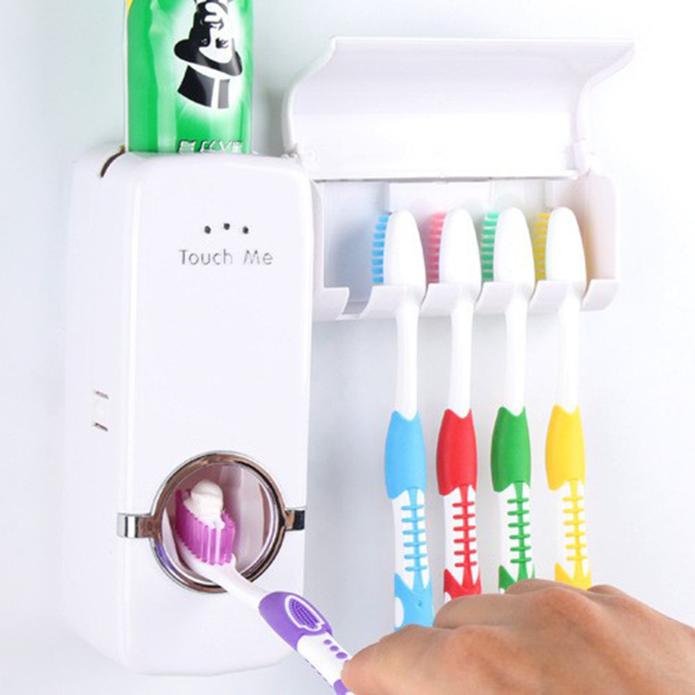 Dispenser Odol Dan Sikat Gigi / Dispenser Pasta Gigi / Rak Sikat Gigi &amp; Tempat Odol