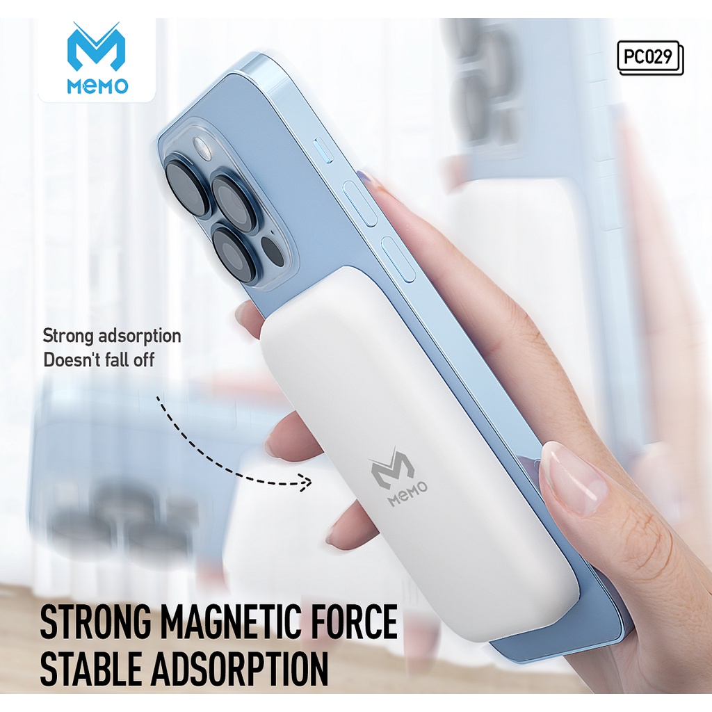 Original Memo  Wireless Charging Magnetic Charger  Power Bank Magnetic Charging 5W Fast Charging 5000Mah