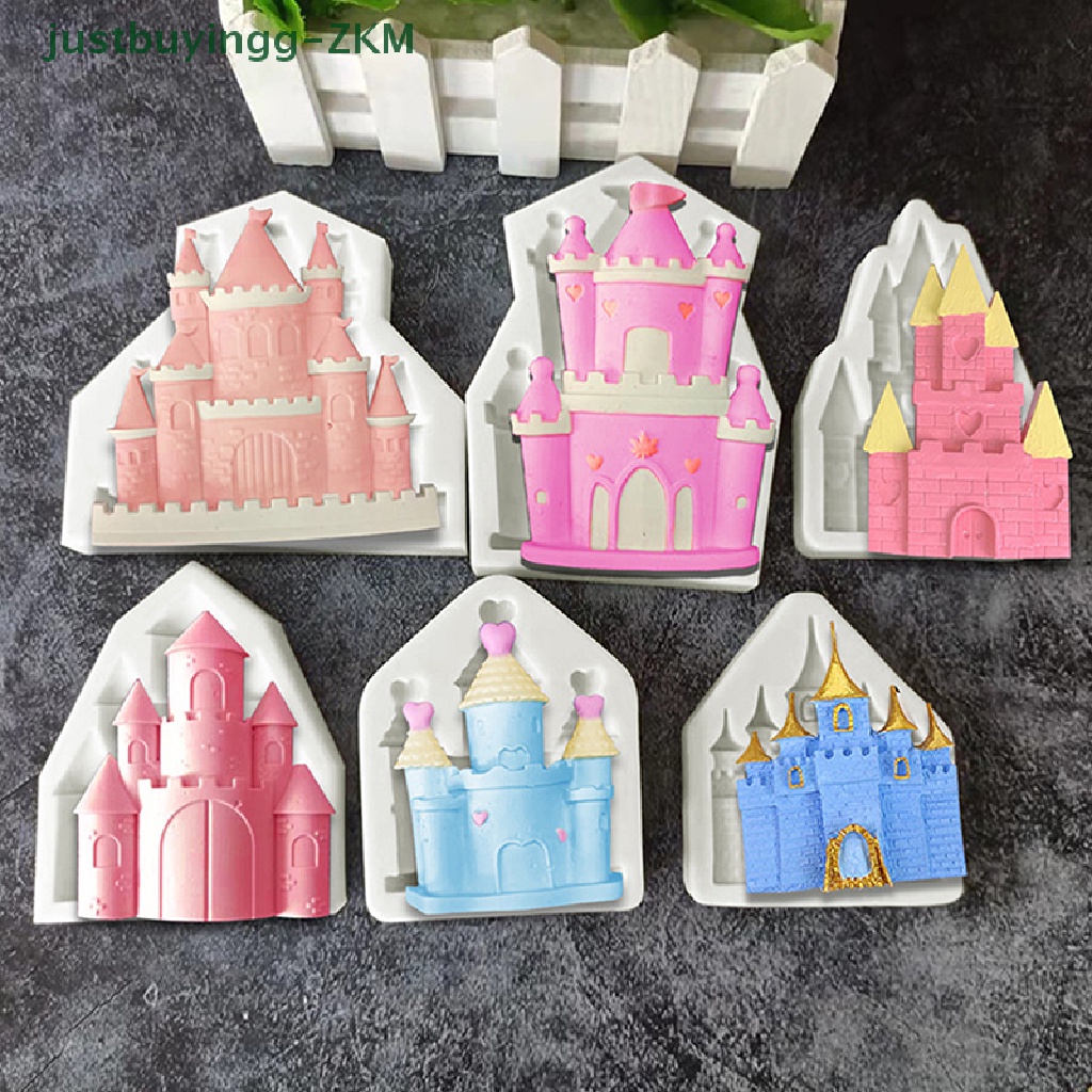 1 Pc Cetakan Fondant Bentuk Kastil Bahan Silikon Resin Epoksi UV Untuk Villa Natal