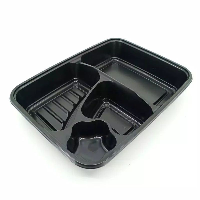 Min 10pcs/Tray Bento/Mika Bento/Box Bento/ Bento sekat 4 + Tutup Bening