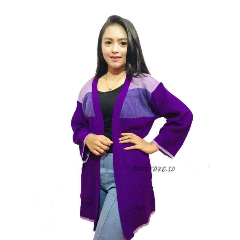 KARDIGAN BELLE RAJUT OVERSIZE /Cardigan Rajut Wanita/LONG OUTER