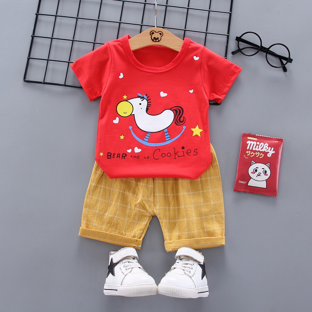 Setelan Baju Anak Perempuan Balita Import | Set Kaos Anak Cewek / Kualitas Premium harga Murah horse MB