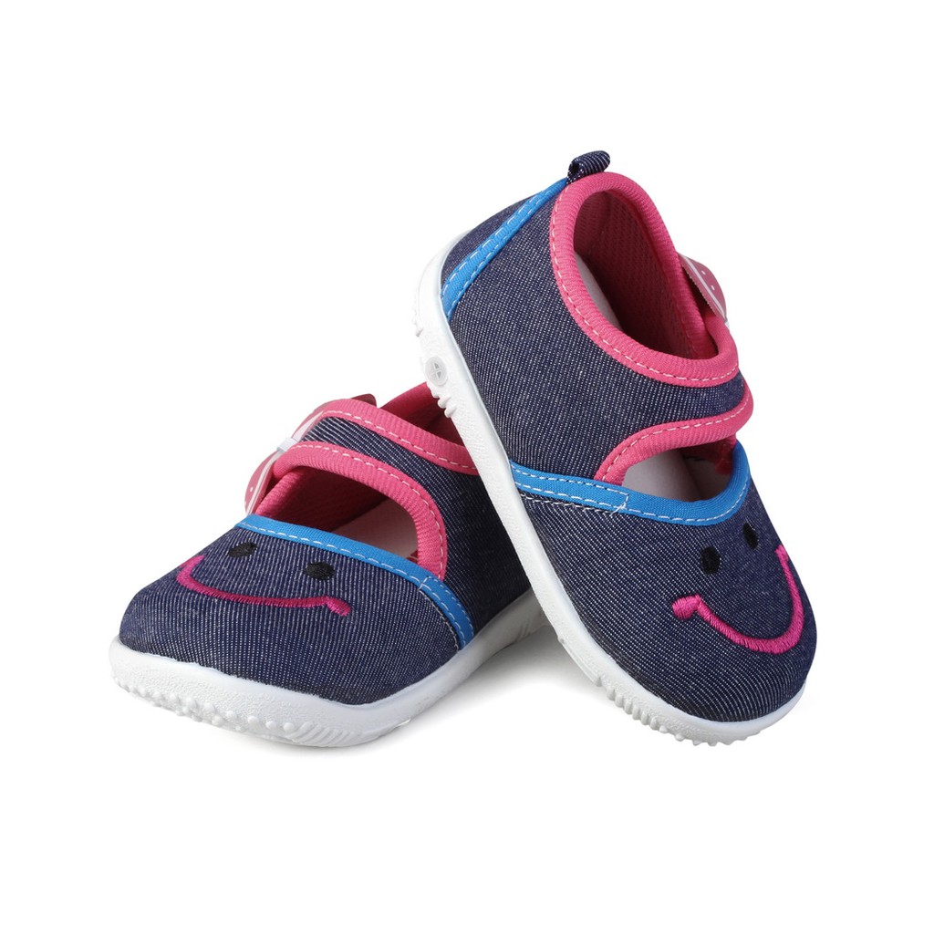 sepatu anak perempuan umur 1 2 tahun terbaru murah diskon terlaris denim best seller K02 NAVY BUNYI