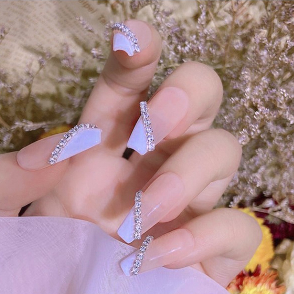 Rantai Mutiara Berlian Imitasi 3D Ukuran 25cm Untuk Nail Art