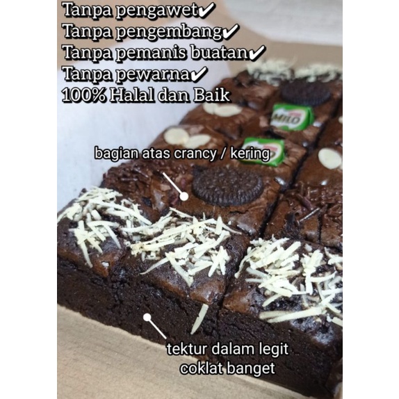 fudgy brownies dark chocolate 18 bites/pcs fresh berkualitas