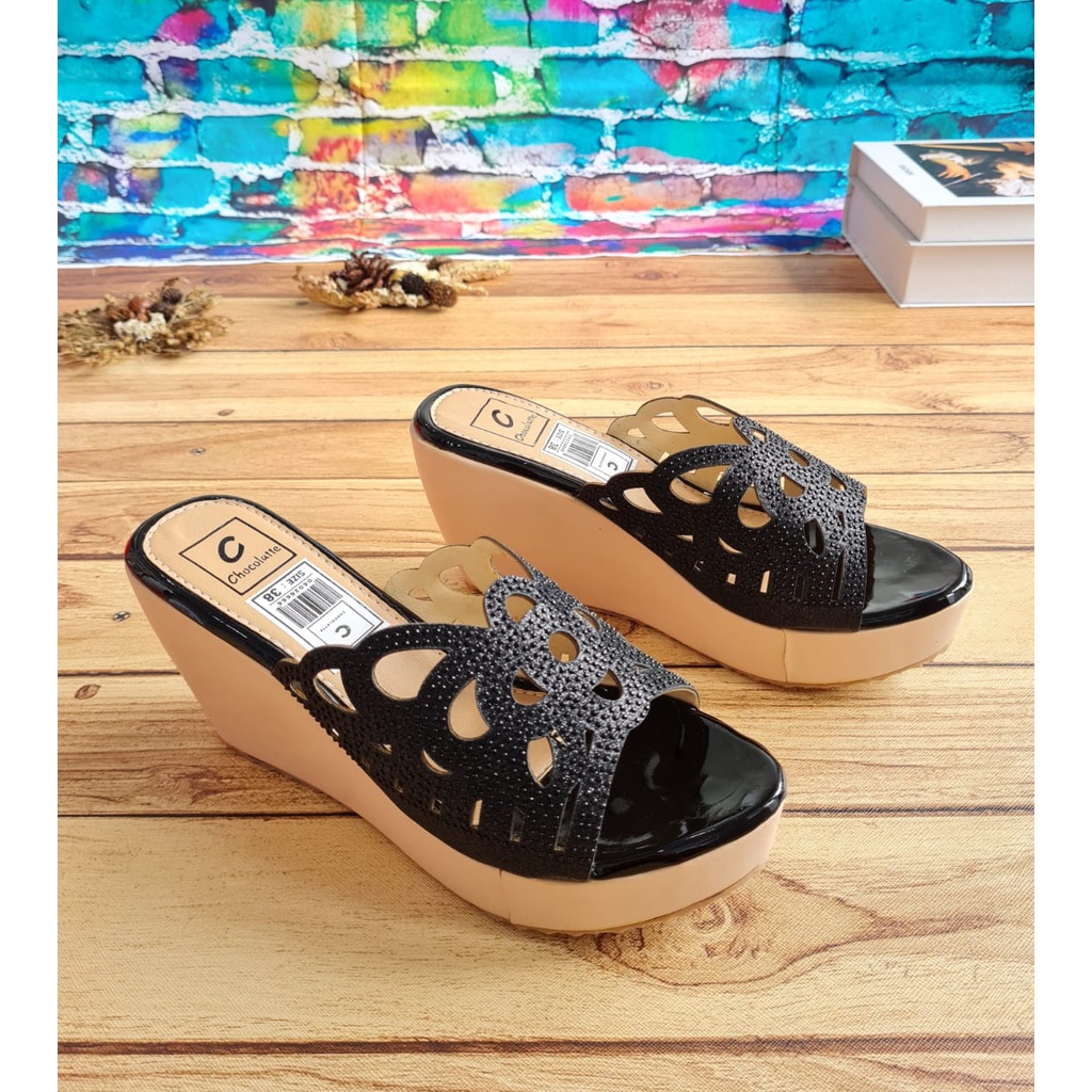 ABBUSHOES Nn 31 wedges pasir laser minzano sol karet  7cm