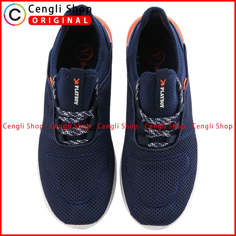 SEPATU PLAYBOY ORIGINAL SNEAKER CASUAL KETS PRIA TERBARU BIRU NAVY PL0